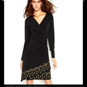 Michael Kors Black Dress with Gold Accents